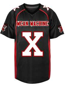 Boyfriend Style Men's Embroidery American Football Jersey X Black Casual Short Sleeve V-Neck T-Shirts Party Sports Top