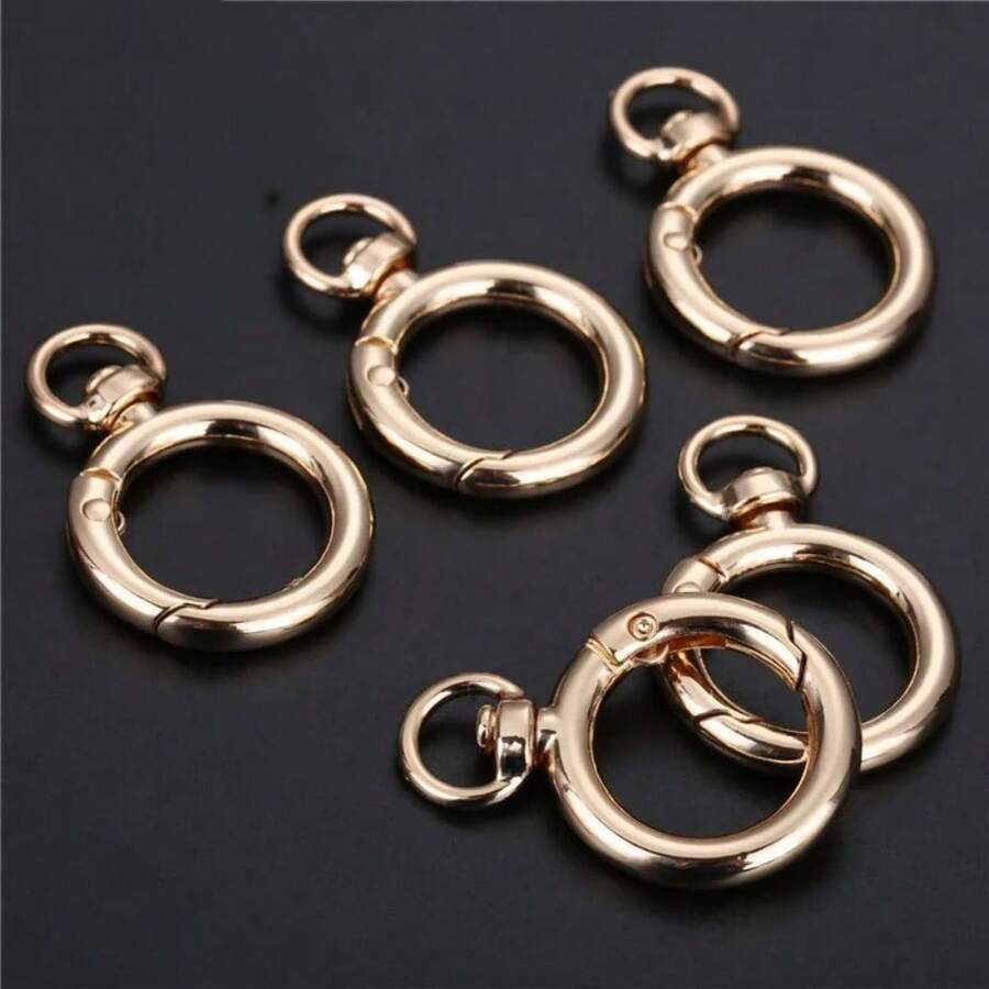 5pcs Swivel Lobster Spring O Ring Leather Bag Strap Buckle Findings