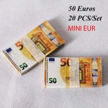100PCS 1:6 Mini Euro Đô la Tiền giả Đạo cụ in hai mặt Hai bó xấp xỉ 500-50 mệnh giá tiền giấy Euro Tiền mini Mô hình thu nhỏ Đạo cụ nhà búp bê mới Tiền xu giả - phong cách khác nhau - Xem 9