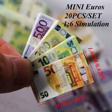 100PCS 1:6 Mini Euro Đô la Tiền giả Đạo cụ in hai mặt Hai bó xấp xỉ 500-50 mệnh giá tiền giấy Euro Tiền mini Mô hình thu nhỏ Đạo cụ nhà búp bê mới Tiền xu giả - phong cách khác nhau - Xem 10