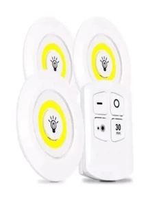 Kit 3 Wireless LED Light Bulb Remote Control Battery - White - View 1