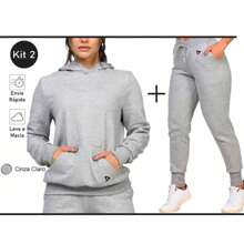 Sweatshirt, Jogger Pants And Jacket Set - Grey - View 7