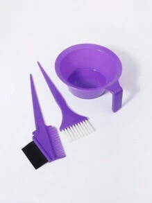 3pcs Hair Coloring Set, Includes Dye Brush, Tinting Bowl And Applicator Bottle, Suitable For Salon Use, Hair Tools, Hair Products And Accessories For Barber Salon Beauty Travel Essentials
