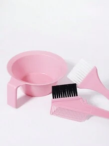 3pcs Hair Coloring Set, Includes Dye Brush, Tinting Bowl And Applicator Bottle, Suitable For Salon Use, Hair Tools, Hair Products And Accessories For Barber Salon Beauty Travel Essentials