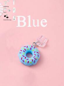 1pc Food Dessert Donut Cake Style Anti-Dust Plug Compatible With IPhone, Android, Lightning, Type-C Ports, Resin Decor - Clear - View 15