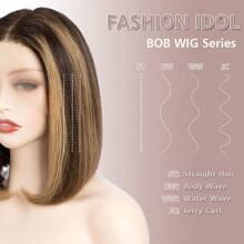 Bob Lace Front Wig Human Hair Pre Plucked 10 Inches Short Bob Wig For Women Glueless T Part HD Lace Brazilian Virgin Human Hair Natural Black - Hight Light - View 7