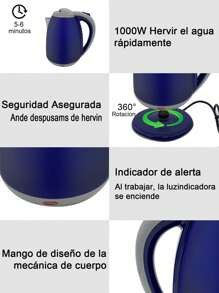 1 Piece 2L Double Wall Stainless Steel Electric Kettle Fast Boiling Water Heater, Heat Resistant