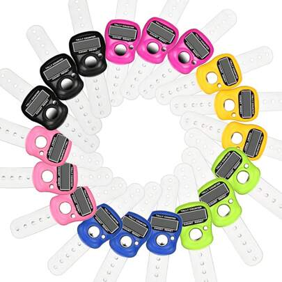 5pcs/10pcs/8pcs/18pcs/15pcs/20pcs/30pcs(Mixed Color)-40pcs(Mixed Color)-50pcs(Mixed Color) Counter 5 Digit Hand Tally Counter Resettable Lap Counter Handheld Mechanical Digital Click Counter (Mixed Color)