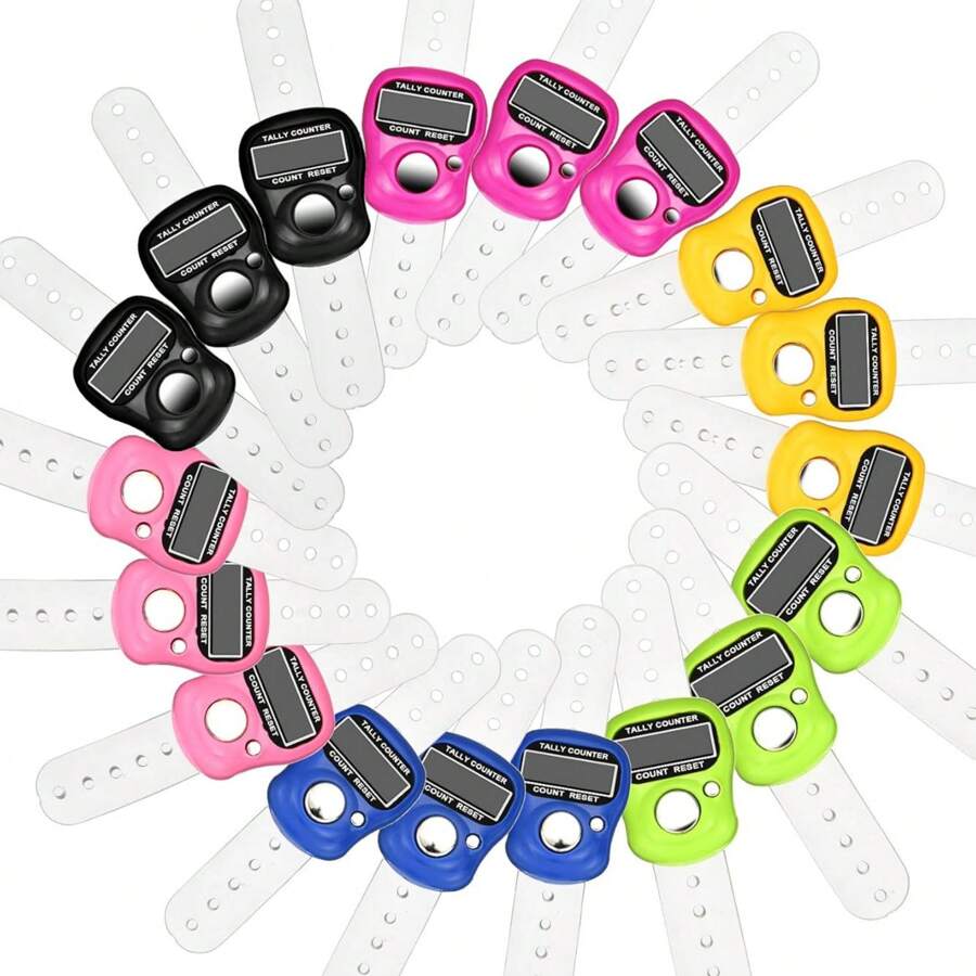 5pcs/10pcs/8pcs/18pcs/15pcs/20pcs/30pcs(Mixed Color)-40pcs(Mixed Color)-50pcs(Mixed Color) Counter 5 Digit Hand Tally Counter Resettable Lap Counter Handheld Mechanical Digital Click Counter (Mixed Color) - Multicolor - View 1