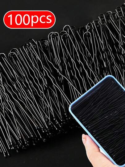 （100个/包）黑色U型波浪发夹，侧刘海发夹，女士配饰，美发工具，美容配饰，卷发配饰，秋季，旅行，美发工具，女士配饰，发饰，秋季，头发，旅行，女士，发饰，美发工具，美容配饰，礼物，旅行，女士礼物，发饰，女士，圣诞礼物，成人圣诞礼物，成人圣诞礼物，发饰，女士配饰，圣诞礼物，成人发饰，女士礼物创意，美容圣诞礼物，女士礼物，优雅爪夹