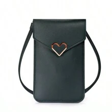 Nueva bolsa para teléfono móvil, versión coreana de una bolsa pequeña y versátil para estudiantes, con pantalla táctil transparente, bolsa cruzada diagonal para teléfono, bolso de hombro para damas y mujeres, cartera y monedero