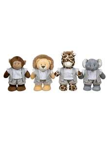 4-Piece  Jungle Bear Kit 30 Cm For Boys (Lion, Giraffe, Monkey, Elephant) - For Niches And Decorations - Kẻ sọc xám - Xem 1