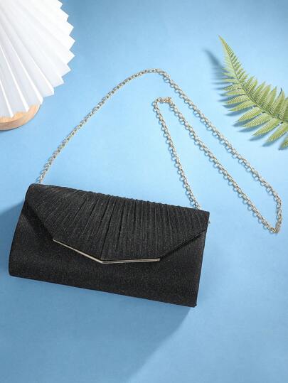 时尚优雅的闪光扣晚装包，紧凑型便携式单肩包，用于存放化妆品