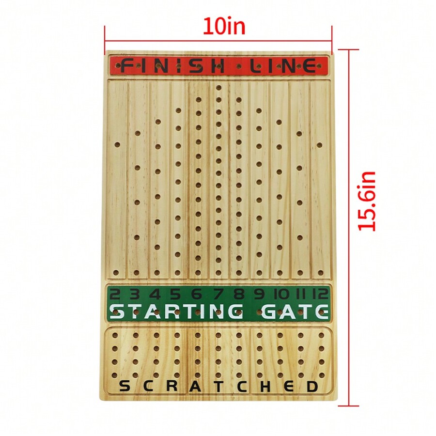 Horse Race Board Game Racing Game Thickened Solid Wood With 11