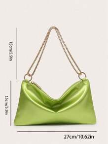 女士斜挎丝绸缎面晚装包，镶有水钻，时尚、轻便、小巧，适合聚会和郊游。 - 綠色 - 查看 7