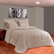 Duvet Kit Double-Sided Bedding Set 6 Pieces Queen Size - 米色 - 查看 1