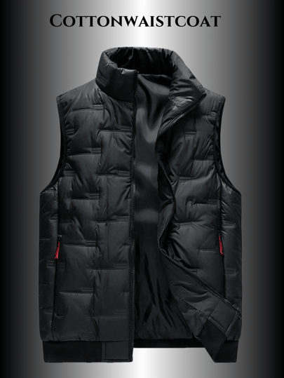 1 szt. Męska kamizelka z kołnierzem typu stójka, swobodna jesienno-zimowa kamizelka sportowa na zewnątrz i do wędkowania