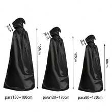 Túnica con capa negra + sombrero - Negro - Ver 4