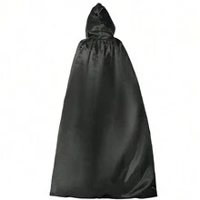 Túnica con capa negra + sombrero - Negro - Ver 8