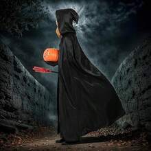 Túnica con capa negra + sombrero - Negro - Ver 6