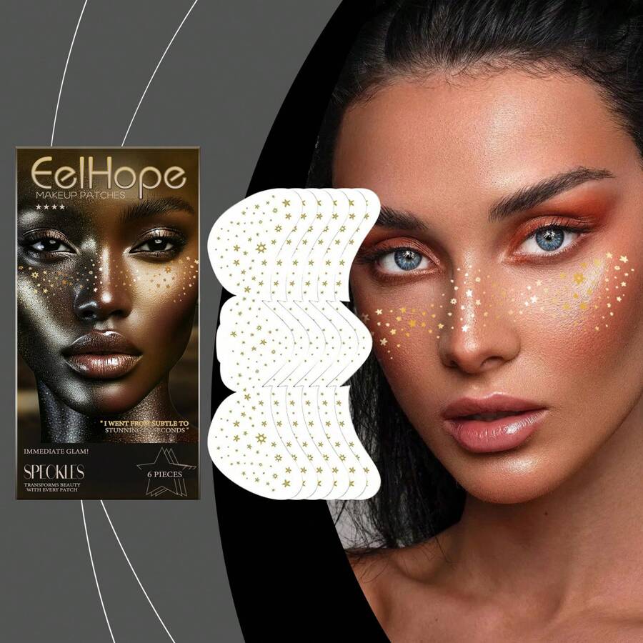 Glitter Freckle Fake Tattoos - Easily Create Natural Freckle Makeup Cosmetics - Gold - View 1