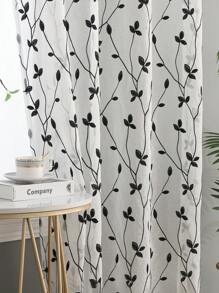 1 件绣花薄纱窗帘，黑白，滤光，索环顶部，半透明，适合厨房、家庭或办公室使用，纯色，简约、现代、农舍风格，适用于卧室、客厅 - 黑色 - 查看 9