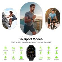 Smart Watch, 2024 Fitness Tracker Watch For Men Women, 1.69'' Touch Smartwatch Fitness Watch With Heart Rate Monitor/Pedometer/Sleep Monitor, 25 Sports Waterproof Activity Tracker For Android Molocy Visit The Uaue Store - 黑色 - 查看 6
