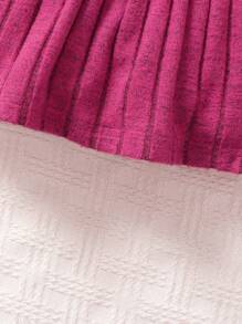 2pcs/Set Girls Casual Ribbed Crew Neck Sweatshirt + Floral Print Pants, Comfortable And Cute - Hot Pink - View 6