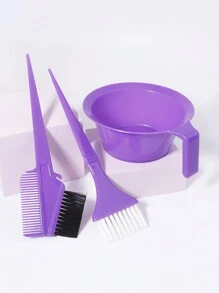 3pcs Hair Coloring Set, Includes Dye Brush, Tinting Bowl And Applicator Bottle, Suitable For Salon Use, Hair Tools, Hair Products And Accessories For Barber Salon Beauty Travel Essentials