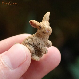 3pcs A Set Miniature Fairy Garden Rabbits Bunnies Resin Mini Wild Forest Jungle Animals Figurines Kit Tiny Figure Garden Decor AccessoriesDecor