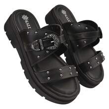 Women's Western Buckle Clogs Comfortable Soft New Release Promotion Kallys 4820 - màu đen - Xem 3