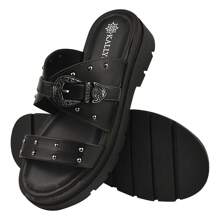 Women's Western Buckle Clogs Comfortable Soft New Release Promotion Kallys 4820 - màu đen - Xem 2