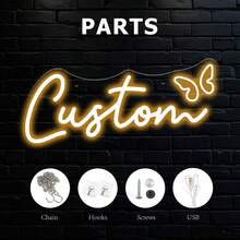 1pc Custom Neon Light, Cute Butterfly Neon Sign, Personalized Home Decoration, USB Powered And Adjustable LED Light Brightness, Suitable For Halloween, Christmas,Thanksgiving And New Year Gift Gifts Birthday Graduation - Multicolor - View 54