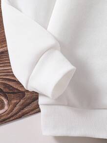 Young Boys Print Warm Crew Neck Sweatshirt & Cargo Pants Set