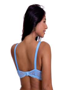 Reinforced Nursing Bra With Lace For Pregnant Women, Maternity Top - 淺藍色 - 查看 2