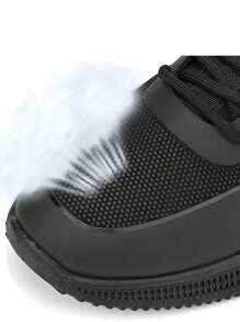 Hombres Zapatos de atletismo transpirable con estampado de letra con cordón delantero deportivo exterior de tela,Zapatos Deportivos Impermeables Antideslizantes Para Hombre, Ropa Informal De Otoño/invierno, Zapatos Para Correr, Negro, Cuatro Estaciones - Negro - Ver 11