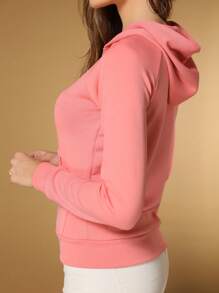 Jacket, Neoprene Blouse With Zipper, Gym, Stroll, Etc. - 粉色 - 查看 8