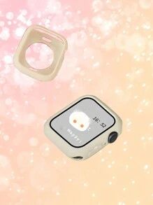 二合一 Apple Watch 表带 + Apple Watch 表壳星光硅胶软壳配星光白色树脂表带 S6 表壳防摔保护壳兼容 Apple Watch 表带 41mm 45mm 42mm 44mm 40mm 38mm 纯色小方形亚克力表带女士透气酷炫多功能休闲腕带手链派对腕带节日礼物适用于 Ultra2/9 系列四季通用 Ins 风格带来高品质感新产品，适合学生 - 星光色 - 查看 9