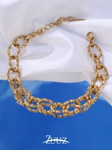 1 pieza Pulsera de acero inoxidable estilo punk para mujer, pulsera de cadena gruesa, joyería, mejor regalo para amigos