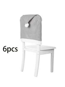 2/4/6 Pcs Santa Hat Chair Covers - Classic Polyester Blend Christmas Chair Slipcovers With Elastic Band, Machine Washable For Holiday Home Decor, Christmas Dining Table Decoration - Multicolor - View 14