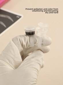 1 Set Disposable Tattoo Ink Cups With Lids (30pcs), 1 Manual Tattoo Pen, 1 Tattoo Practice Skin, Permanent Makeup Eyebrow Lip Tools And Accessories - Multicolor - View 6