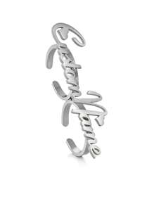 1 pezzo Anello a doppie dita in acciaio al titanio personalizzato stile europeo e americano, anello a bocca aperta con lettera inglese per coppie, placcato oro 18 carati in acciaio inossidabile, include confezione regalo premium, ideale per amici, famiglia, parenti, amanti, regali per le feste - Argento - Visualizzare 7