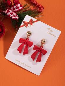 1 Pair Girls Christmas Earrings Snowman Pendant Earrings Christmas Tree Bell Reindeer Snowflake Earrings Jewelry Christmas Gift - one-size - View 22