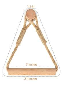 Rope Creative Paper Roll Holder, Suction Cup, Toilet Toilet Paper Storage Rack, Toilet Paper Rack, Hygiene No-Drill Solid Wood Hook - Brown - View 3