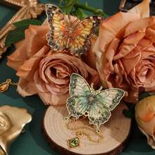 1 件彩色蝴蝶金属书签带链，复古书签生日礼物返校收藏纪念品书籍爱好者作家读者朋友学生节日文具用品 - 均碼 - 查看 10