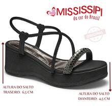 Mississipi Original Flatform Platform Wedge Sandal With Rhinestones - 黑色的 - 查看 1