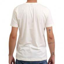 Men's T-Shirt 100% Cotton, Front And Back, Colorful Digital Print, High Resolution, Unisex, Round Neck. - 香檳色 - 查看 3