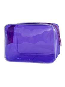 1pc Solid Color Transparent Makeup Bag PVC Material Large Capacity Toiletry Bag Convenient And Simple Storage Bag For Travel Storage Bag,Makeup Bag,Cosmetic Bag,Vacation Organizer,Large Capacity Makeup Organizer Makeup Case, For Lipstick, Brush, Skincare, Mobile Phone, Coin, Small Items, For Home,Gift,Vacation And Festival Halloween Christmas Multifunctional Use,Boho Vibes,For Holiday Beach, Bathroom Collection, Bedroom Collection, Large Capacity - Multicolor - View 12