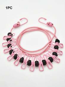 1 pièce Corde à linge de voyage portable avec 12 pinces. Corde à linge rétractable pratique, antidérapante et réglable pour le séchage intérieur, dans la cour, le balcon, le camping, l'hôtel, les vacances à la plage, le retour à l'école. Accessoires de voyage essentiels