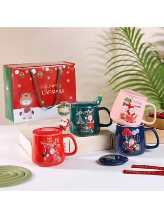 1/2 Pcs Cute Christmas Coffee Mug 401-500ML- Ceramic Mug With Snowman, Elk And Santa Claus Pattern - Perfect For Winter And Summer Drinks - Great Birthday, Holiday, Christmas And New Year Gift Back To School